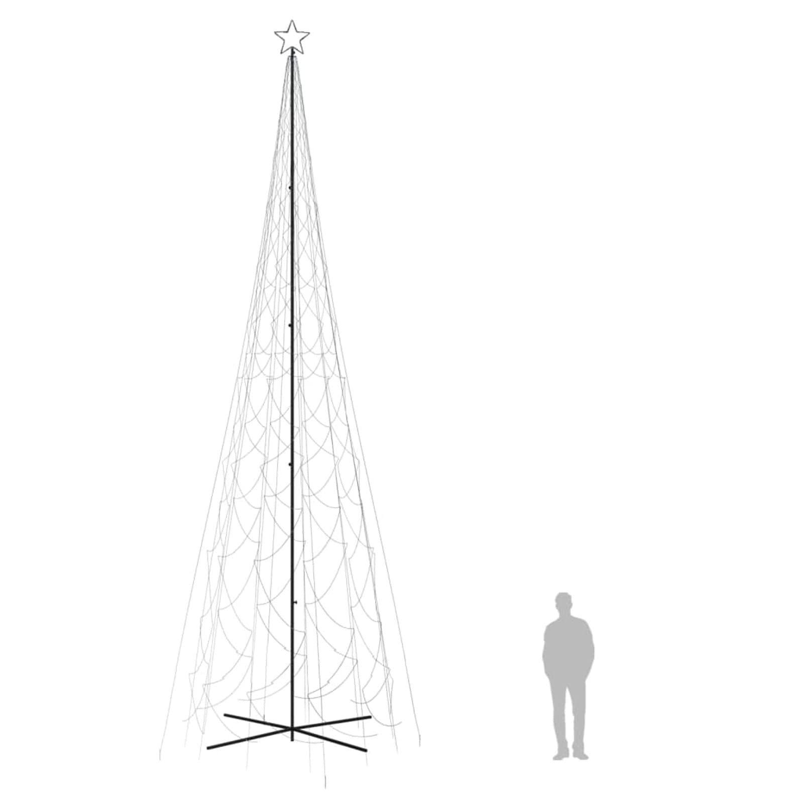 Tidyard LED Weihnachtsbaum, Weihnachtsbaum LED Lichterkette, Christbaumbeleuchtung, LED Weihnachten Lichterkette Außen, Weihnachtsbeleuchtung Lichternetz, Kegelform Kaltweiß 3000 LEDs 230x800 cm