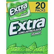 Wrigleys Sugar Free Gum, Extra Spearmint,20 count,15 sticks each