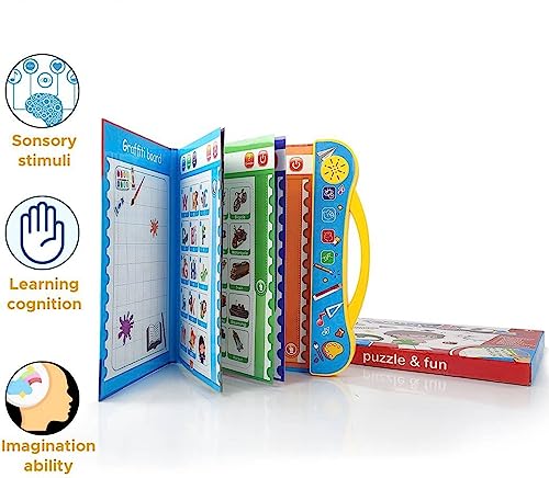 Intelligence Book | Interactive -Musical English Educational Phonetic Learning for 3 + Year Kids|Toddlers|Educational ABC and 123 E-Learning Kids Electronic Activity