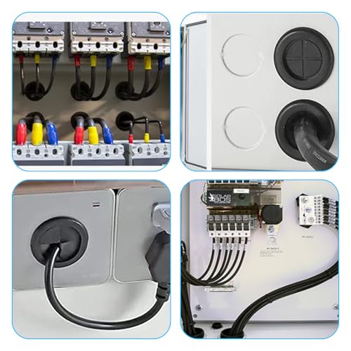Gummitüllen Set, 4 Stück 40mm Kabeldurchführung Gummi, O Ring Gummi Sortiment, Kabeldurchführung Wasserdicht, Gummitüllen von Schützen Sie Stecker und Leitungen