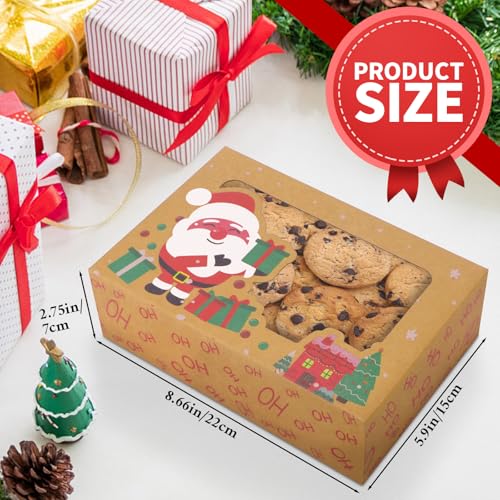 24 Pieces Christmas Cookie Boxes With PVC Window - Image 2