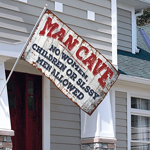 Drapeau Man Cave Rules 152x244 cm pour déco bar extérieur - 5