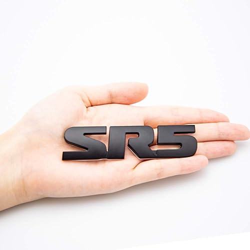 Miniatura 2 de 2 emblemas SR5 V6 SR5 para guardabarros laterales para maletero y portón trasero, calcomanía de metal adecuada para Tacoma (negro)