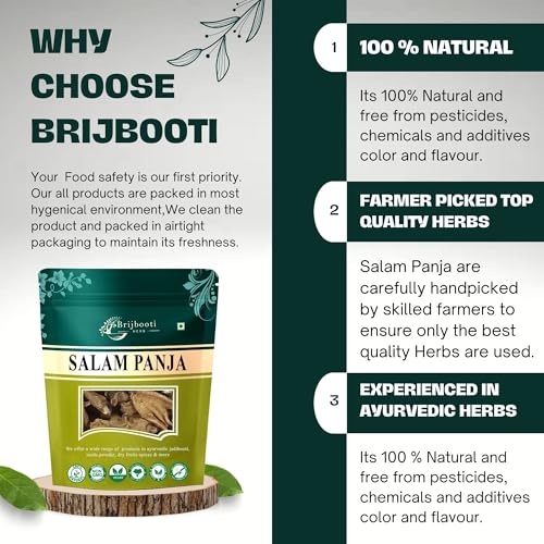 Image of Brijbooti Salam Panja | Salab Punja | salam hatta | Pure Marsh Orchid Root | Traditional Natural Ayurvedic Herb 10g