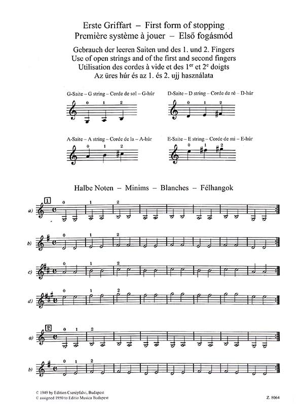 Violon méthode volume 1 apprentissage partitions débutant