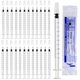 1ml Spritze 25 Stück Kunststoff Spritzen mit Kappen 1ml Kolostrum Spritze Ohne Nadeln Kolostrum Sammler von Flüssigkeiten Wissenschaftliche Labore Haustierfütterung