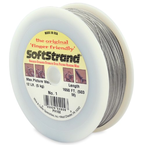 Image of WCS Softstrand, Uncoated Stranded Stainless Steel Picture Wrapping Wire, Size #1, 12 lb / 5 kg, 1650 ft / 503 m