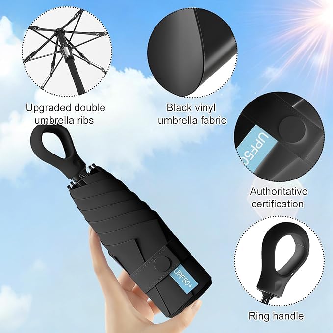 Image of Umbrella for Women | Umbrellas for Men | UV Coated 3 Fold Umbrella for Rain with Auto Open and Close Small Printed Folding Travel-Foldable Windshield