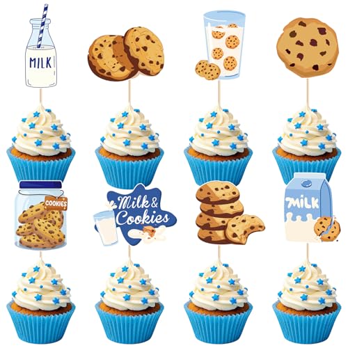 Milk Cookies Baby Shower - 40 Pcs Chocolate Biscuit and Milk Cupc...