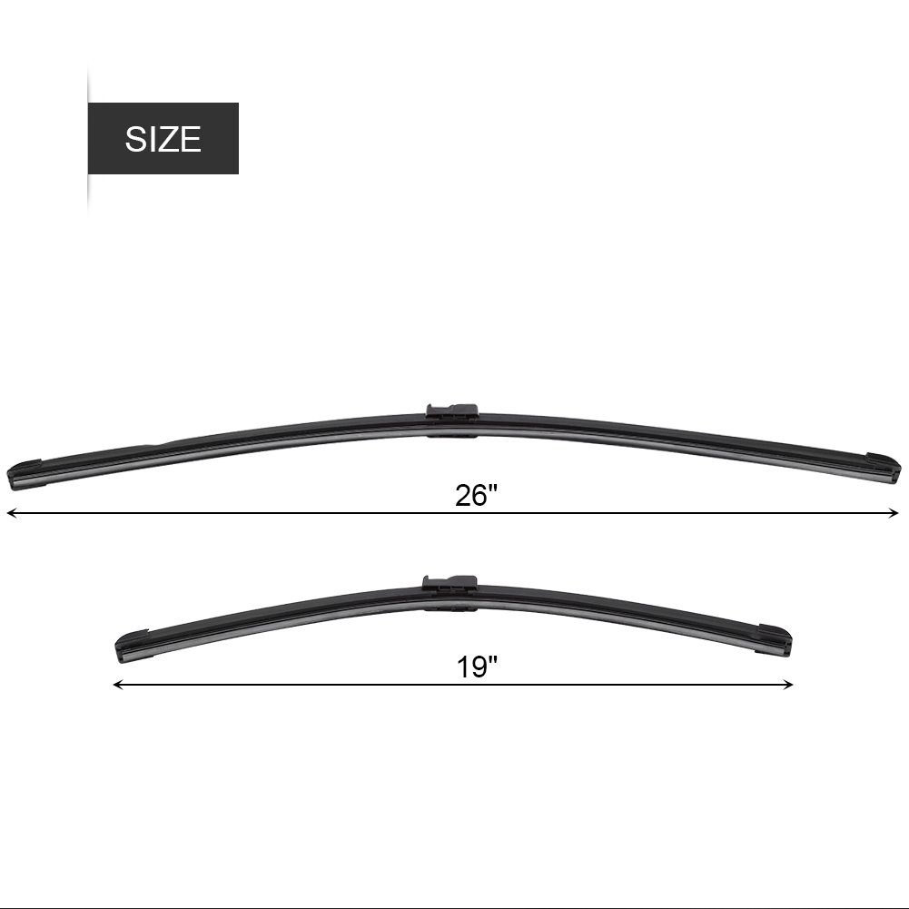 Escobillas Limpiaparabrisas para C 2003 2009 Juego de 2 Piezas 26 y 19 Pulgadas Ajuste y Limpieza Eficaz con Diseño Silencioso y Fácil Instalación