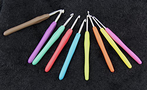 RayLineDo® 9pcs Aluminum Handle Crochet Hook Needles Knitting Knit Yarn Weave Craft In Defferent Sizes(2mm -6mm)-in a plastic partitioned packaging