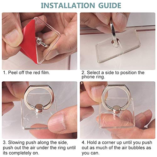 Araso Transparent Cellphone Ring Stand Holder - 360 Degree Rotation Cell Phone Ring Holder Finger Grip For Iphone Xs, Ga;Axy S9 Plus Note 9 (Round Rose Gold 4Pcs) #TOP5