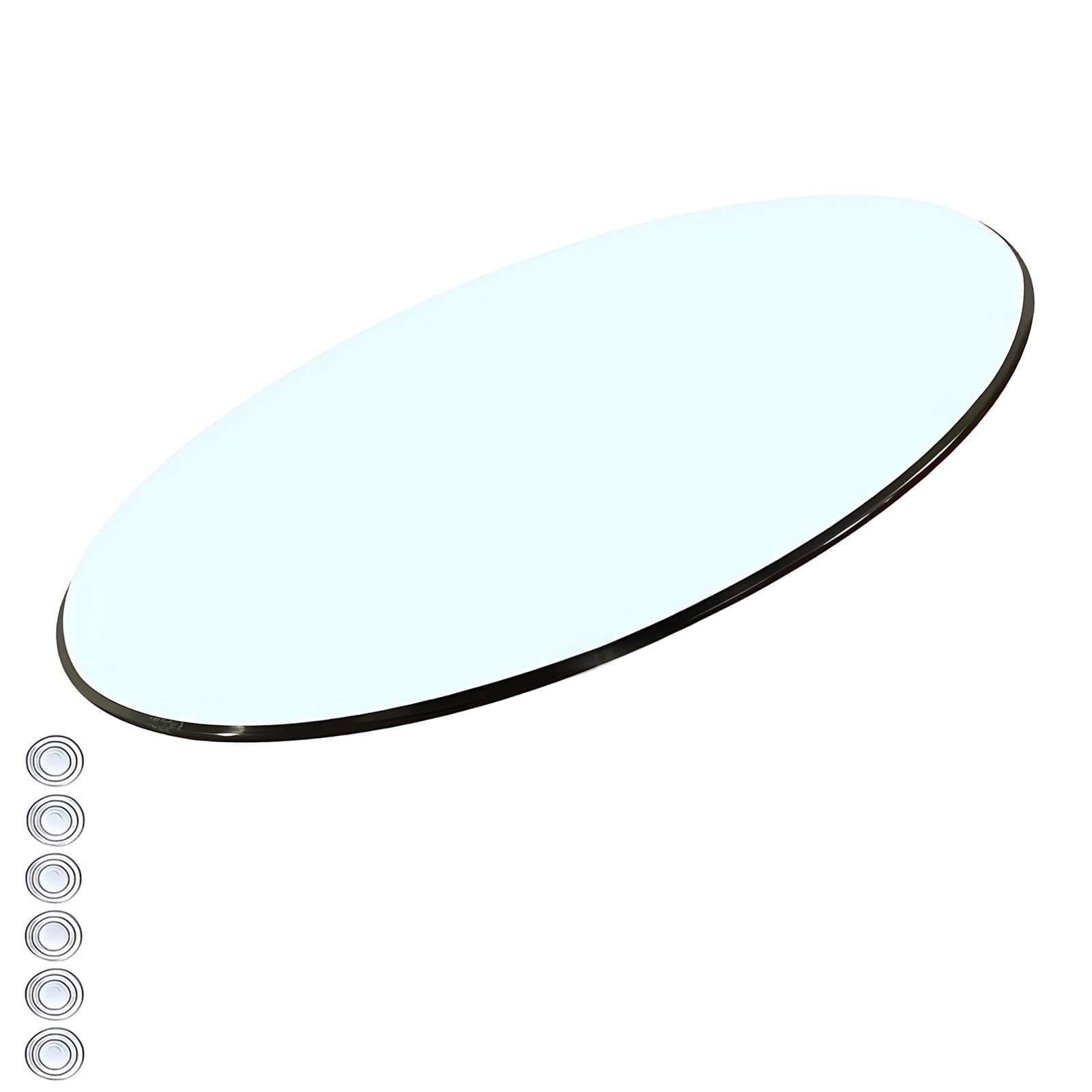 Okrągły szklany blat, hartowane szkło o grubości 8 mm z antypoślizgowymi podkładkami, polerowana krawędź stołu (100 cm) - idealny do jadalni i stolików kawowych
