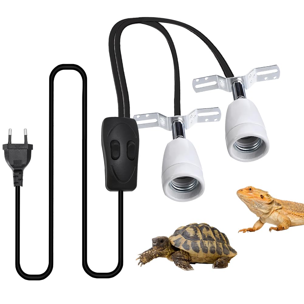 Portalampada Riscaldante E27 Per Rettili - Dimmerabile, Girabile 360&deg;, Cavo 1.8m