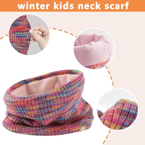 Boys Girls Winter Hat Gloves Scarf Set, 3Pcs Kids Warm Accessories Set, Beanie Hat Knit Neck Scarf Warm Mittens4