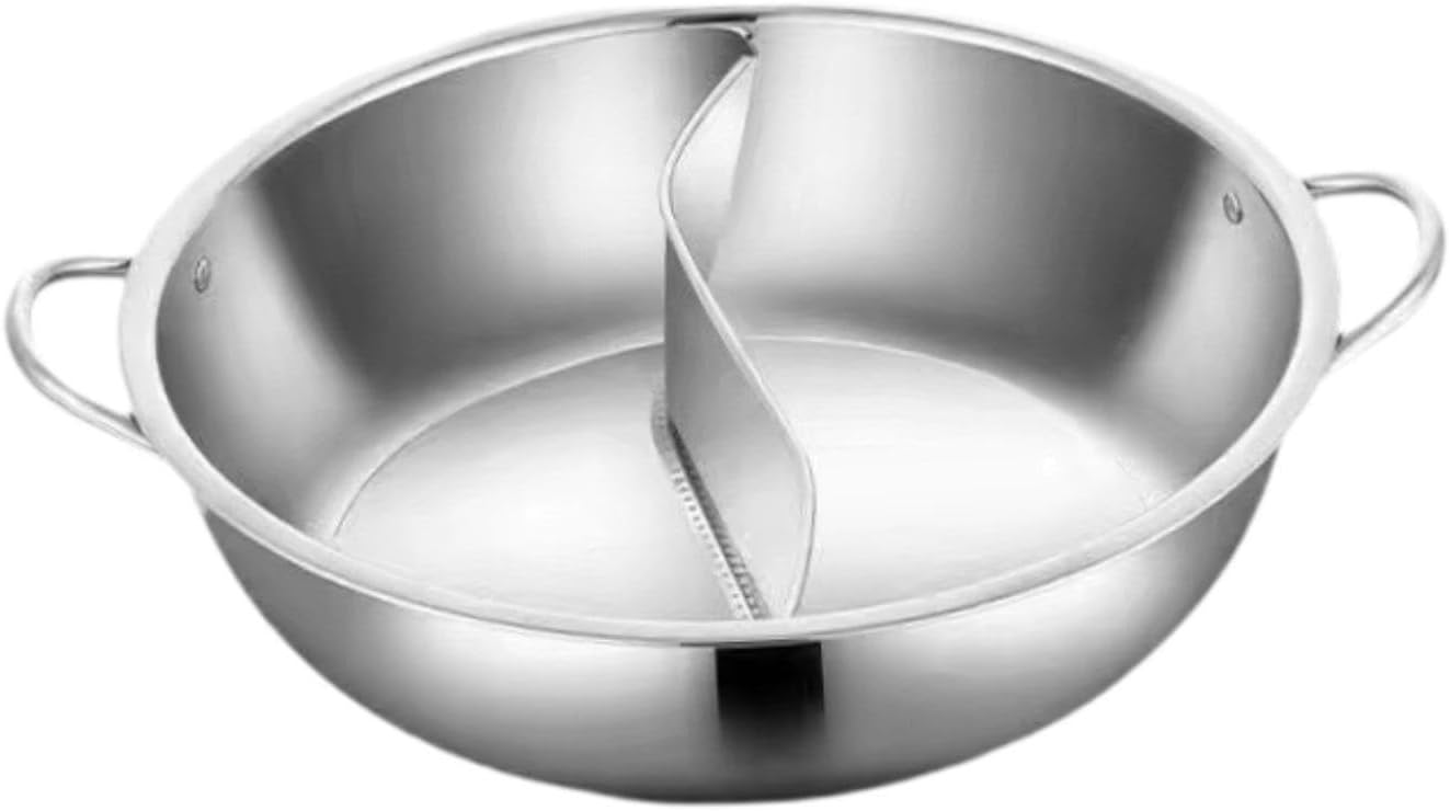 Olla de Acero Inoxidable con Divisor 34cm para Shabu Shabu