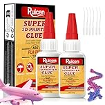 100g 3D Printing Super Glue, Superglue 10-45s Fast-Drying – Waterproof, Heat Resistant & no-drip – Precision Repairs with anti-clog Tip – Must-Have 3D Printing Tool for PLA, ABS, PETG, TPU & more