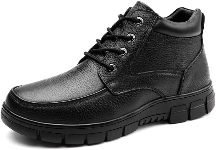 Men's Ankle Boots Short Boots Work & Safety Boot Outdoor Leather High-top Lace Up Cotton Padded Warm