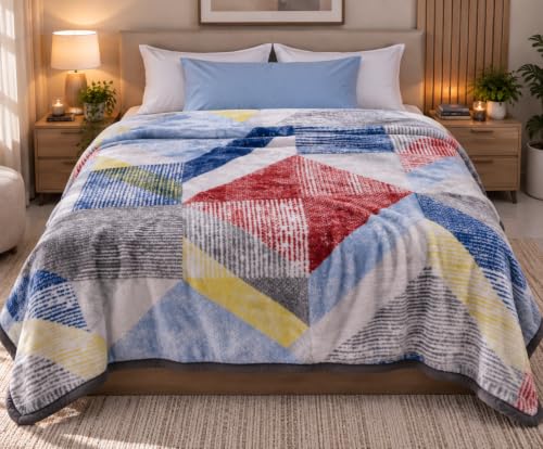 Image of ABRAZO Dreamy Wrap Mink Blanket for Double Bed | 570 GSM 3 Kg Single Ply | Ultra Soft Warm Blanket for Winter & AC Room | Quilt /Comforter /Dohar | 220 x 240 Cm