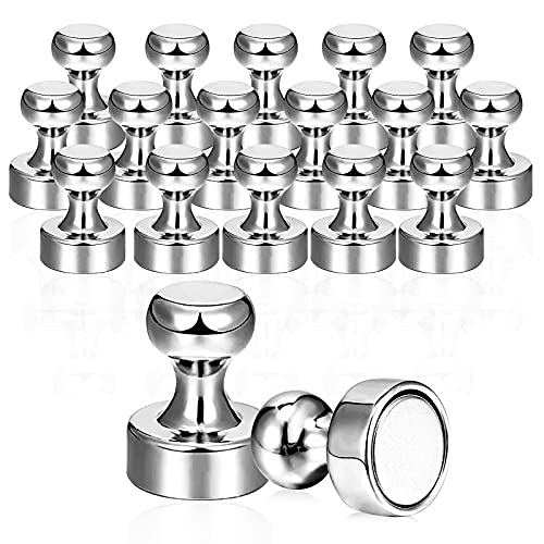 Abaokai 18pcs Metal Magnetic Push Pins Magnetic Thumb Tacks, Practical Fridge Magnets, Perfect for Whiteboard, Magnet Board, Heavy Duty, Strong, Kitchen, Office, Magnetic Map