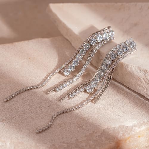 Image of Young & Forever Gift Fashion Jewellery Gold and Silver Plated Cubic Zirconia Diamond Hoop Earrings Sparkling Hypoallergenic Hoops Earrings for Women & Girls