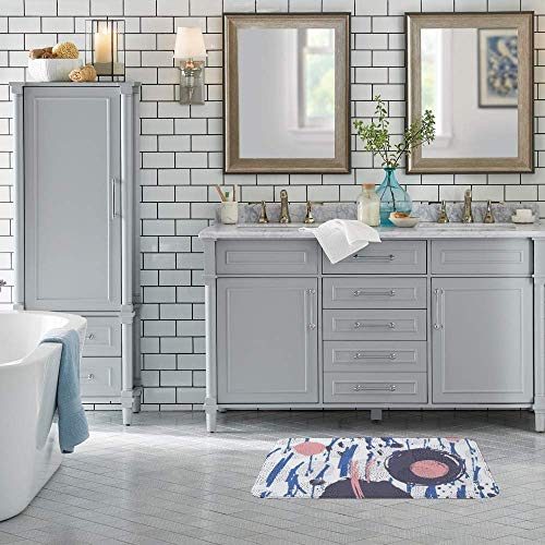 Tapis de douche antidérapant en velours corail à séchage rapide