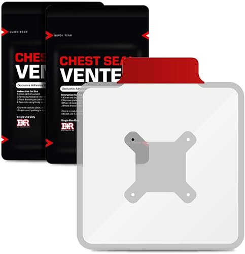 Ever Ready First Aid Sello de pecho ventilado con desgarro rápido, vendaje adhesivo oclusivo cuadrado de 6.6 pulgadas para heridas de pecho abierto, disponible en Yaxa Mexico