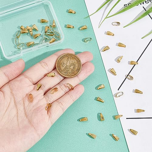 UNICRAFTALE 50Pcs 8mm Snap on Bail 304 Stainless Steel Pinch Clip Clasp Golden Pinch Bails for Pendants Hook Pinch Clip Bail Dangle Pendant Charm Connectors for DIY Jewelry Making - Image 3