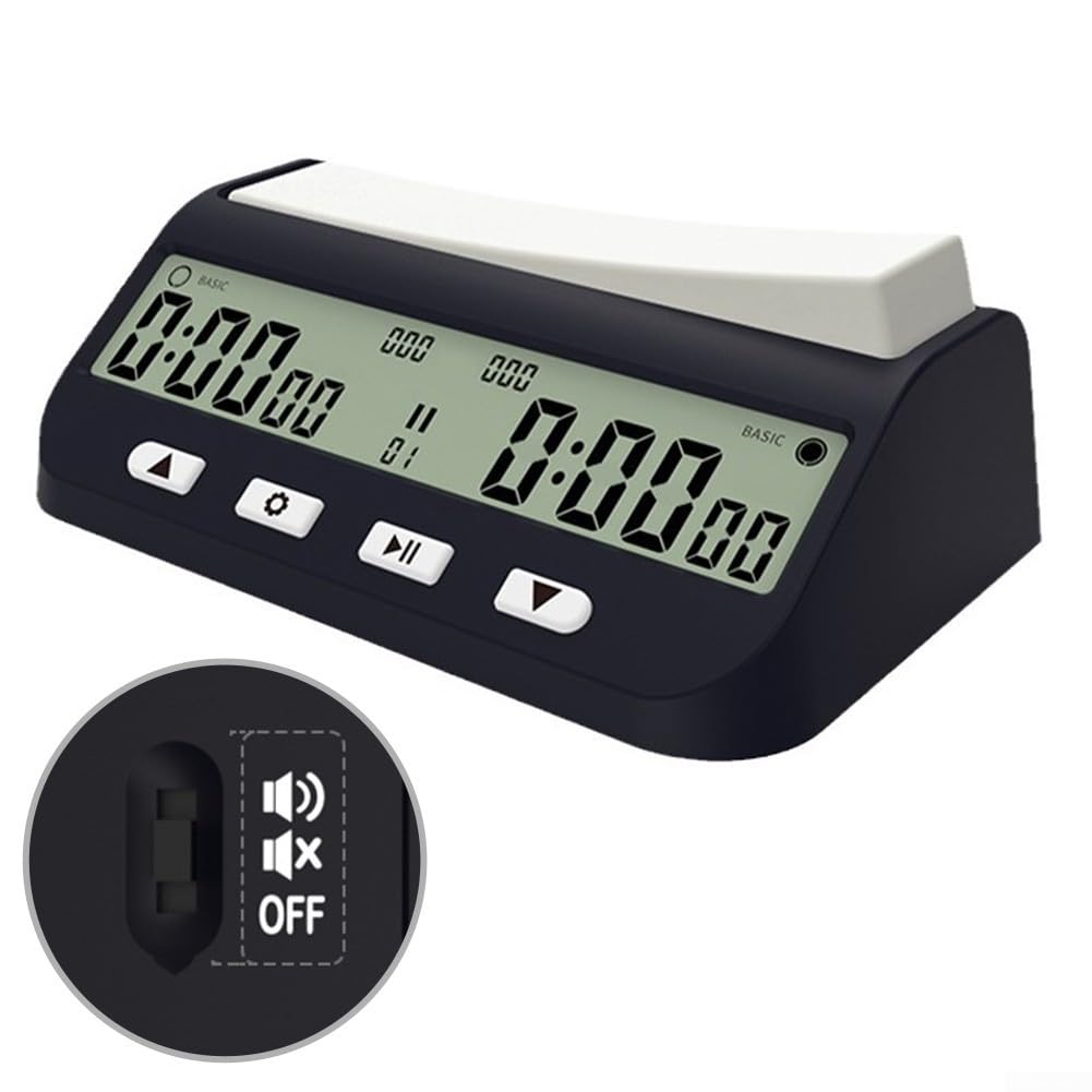 Timer digitale a scacchi, orologio a scacchi, timer con grande pulsante altalena, cronometro per gioco da tavolo