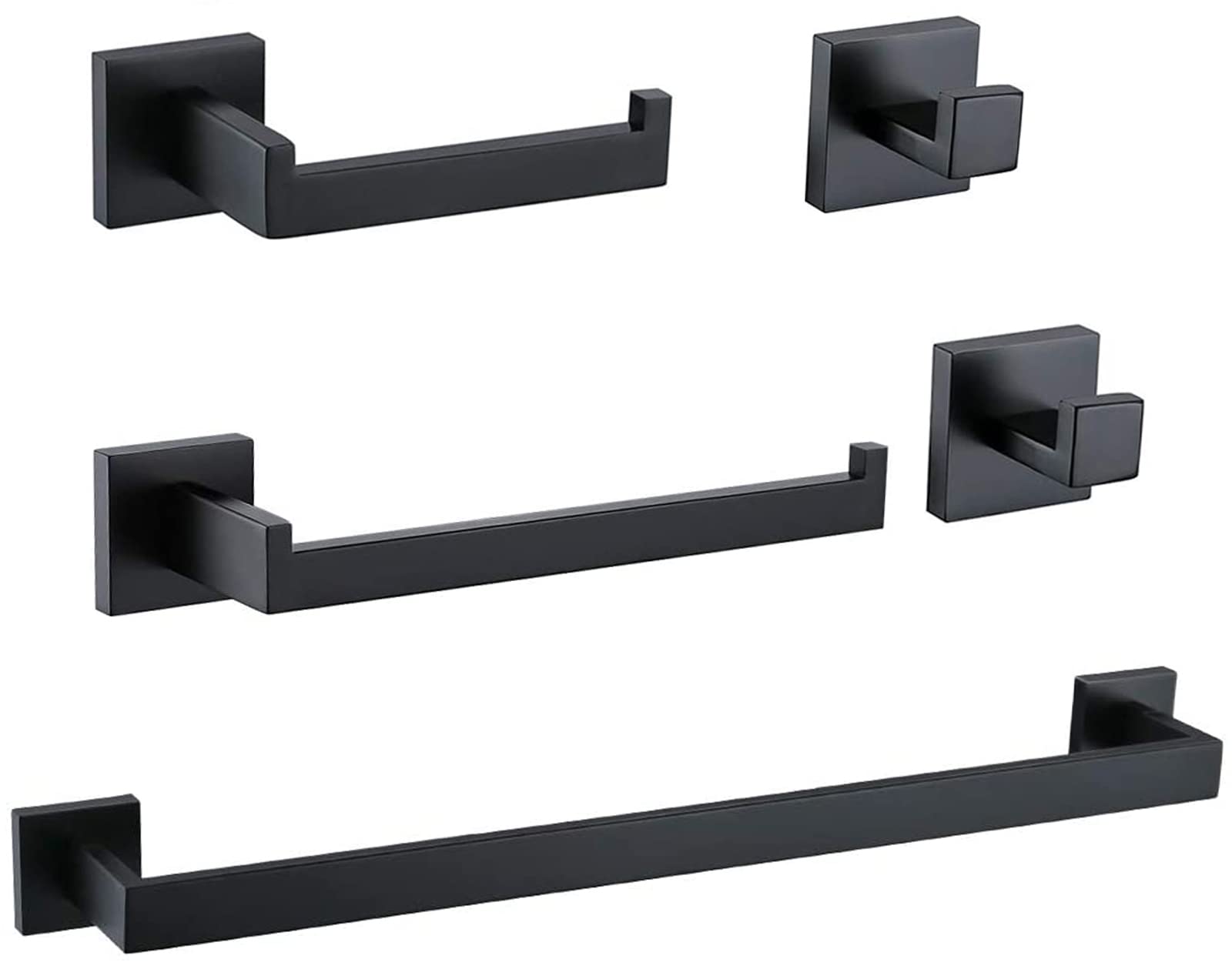 Toallero de baño negro de 5 piezas para renovar tu hogar con estilo moderno 1