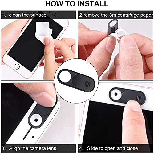 Natipo Laptop Camera Cover Slide, Upgrade Ultra-Thin Webcam Cover Slide, Protect Privacy, Compatible with Laptop, Tablet, Phone (3-Pack)
