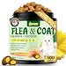 YOTANGO Cat Flea Treatment Crunchy & Creamy Chewables, 500 Chews Natural Flea and Tick Prevention for Cats + Skin and Coat Support, Daily Oral Supplement Chewables for Cats and Kittens (Salmon Flavor)
