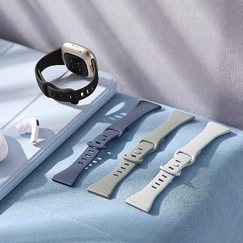 Getino Compatible Fitbit Versa Bands, Sport Slim Accessories for Versa 4/3/Sense 2/Sense Watch, Small Black/White/Bluegray/Gray by Getino - Used condition - Image 8