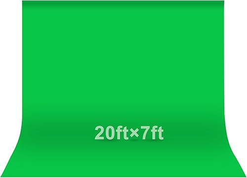 Vista 37 de EMART Telón de fondo de pantalla verde de 5 x 7 pies, tela de cortina de poliéster resistente a las arrugas, hoja de tela verde cromada para zoom