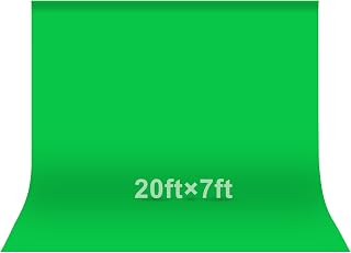 EMART Green Screen Photo Backdrop, 20 x 7 ft Photoshoot Backdrop Chroma Key Green Screen Polyester Cloth Fabric Curtain for Background Removal, Zoom Meeting, Photo Video Studio, Live Streaming