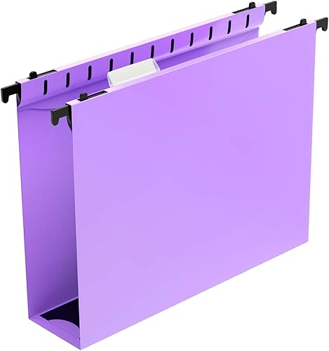SHUTEX Carpetas colgantes de plástico, paquete de 12 carpetas colgantes reforzadas de capacidad extra, expansión resistente de 2 pulgadas, carpetas
