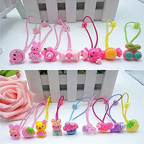 Cute Cartoon Baby Girls Kids Children Little Princess Ball Hair Tie Bands Ropes Ponytail Holder Elastics, Assorted Color, May Vary Form Picture, No Repeated Styles,24Pcs #TOP2