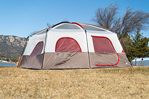 Ozark Trail Hazel Creek 14 Person Family Tent,Spacious,With Durable Steel Legs And A Lightweight Fiberglass Roof,Color Coded Hubs And Poles For Easy Set Up,6 Windows For Proper Ventilation #TOP2