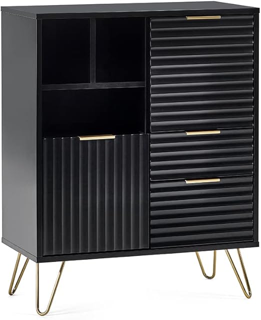 Julian Bowen Murano 2 Door 2 Drawer Sideboard-Matt Black, One Size