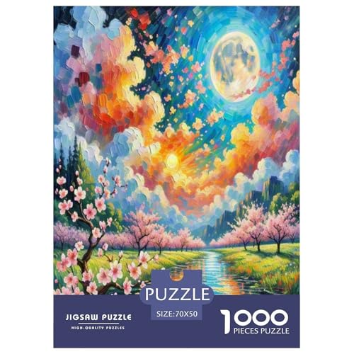 Puzzle de 1000 piezas de flor de melocotón para noches de entretenimiento creativo en familia