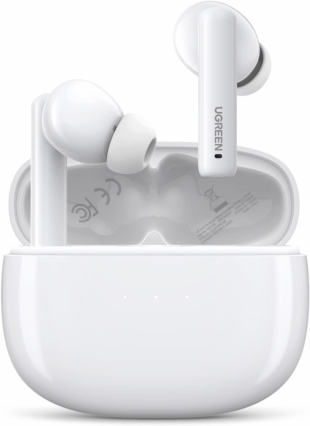 HiTune T3 Active Noise Cancelling Wireless Earbuds Bluetooth 5.2, AI-Enhanced Clear Calls Bluetooth Earbuds with mic, Transparency Mode, 10mm Drivers with Bass Boost, HiFi Sound,Fast Pair-White