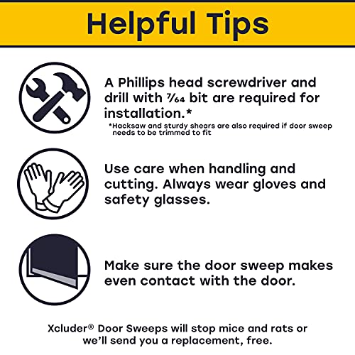 Xcluder 36 Low-Profile Door Sweep, Aluminum, Seals Out Rodents & Pests, Enhanced Weather Sealing, Easy To Install; Door Seal Rodent Guard; Rodent Proof Door Sweep #TOP4