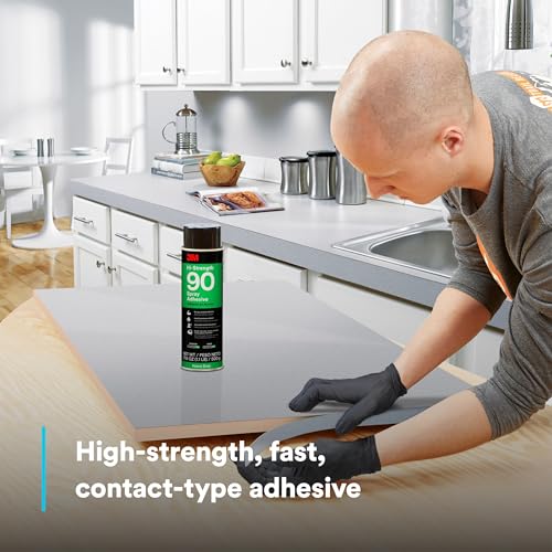 Image of 3M Hi-Strength Spray Adhesive 90, Clear Glue, Permanent, High Strength Bonding, High Tack, Bonds Laminate, Wood, Concrete, Metal, Plastic, 17.6 oz Net Wt, NOT FOR SALE IN CA AND OTHER STATES