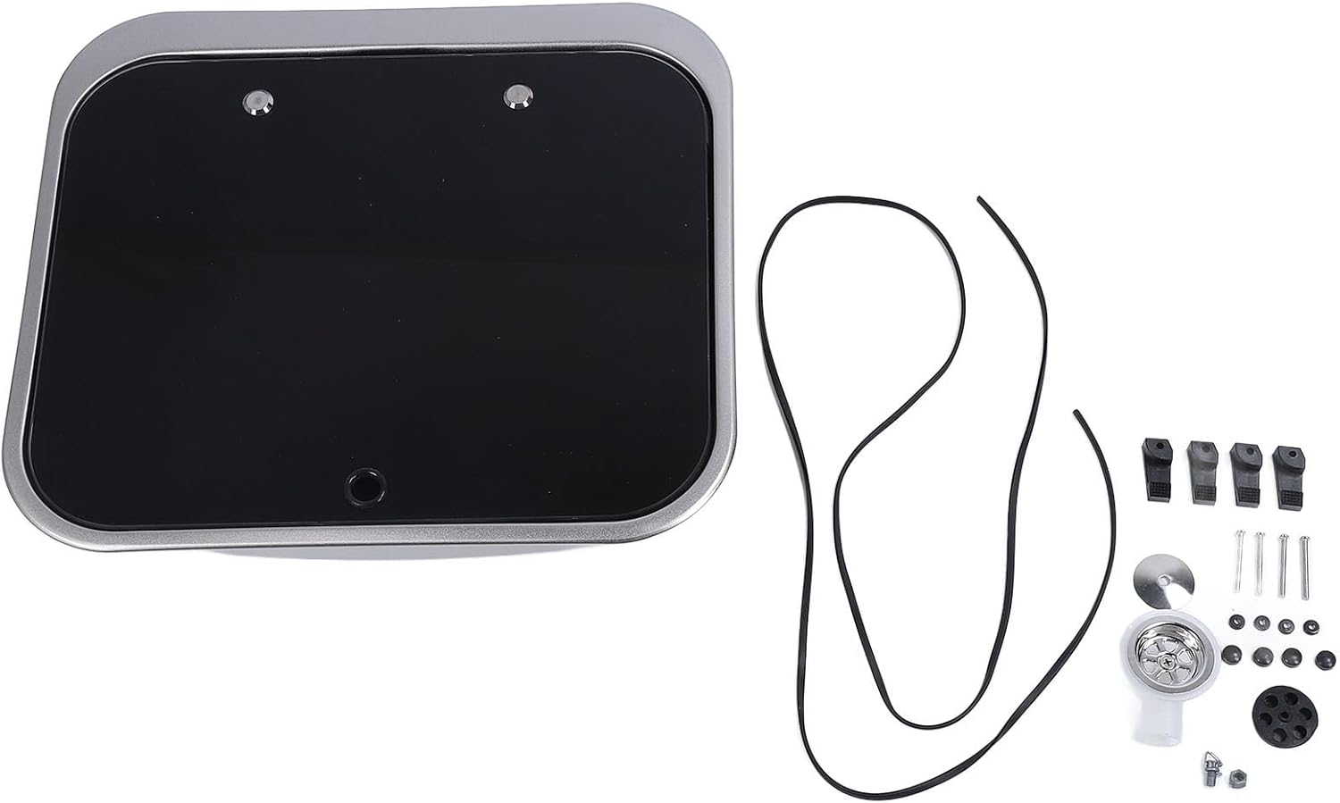 16.5x14.6in Tempered Glass Kitchen Sink Noise-Dampening Features Motorhomes, Caravans & Yachts