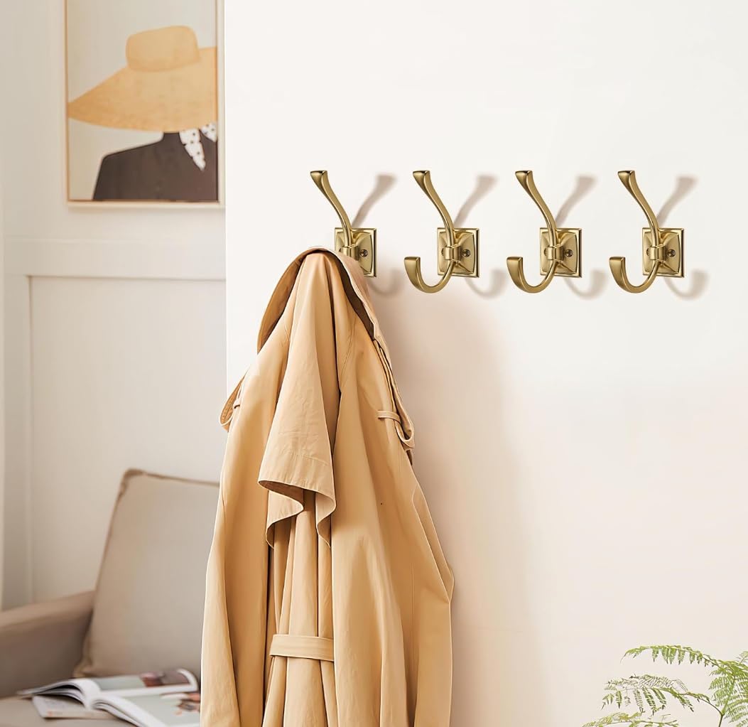 KHTUMEWARE-HOOK Champagne Bronze Coat/Robe Hooks 2-Pack in Champagne Bronze — KHTUMEWARE