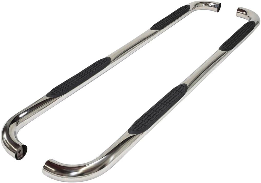 TrailFX Nerf Bar Side Steps Fits Chevrolet Silverado 1500 1999-2018 Polished Stainless Steel 3-Inch Round Bent Set of 2 Running Boards Frame Body Mount Bolts Includes Mounting Hardware TrailFX A0030S