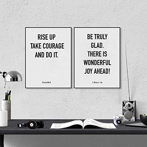 Toile Bible Verset Love Is Patient affiche minimaliste salon 50x70 cm x2