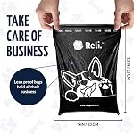 Reli. Dog Poop Bags (2000 Pack, 5 Large Rolls) | 9"x13" Large Poop Bags for Dogs | Unscented, Leak Proof for Doggie/Pet Waste Clean Up | Black | Dispenser Box | Bulk - Image 3