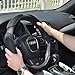 Everything Automobiles Black Steering Wheel Cover Odorless - Warmer Hands in Winter, Cooler Hands in Summer, Includes American Style Air Freshener