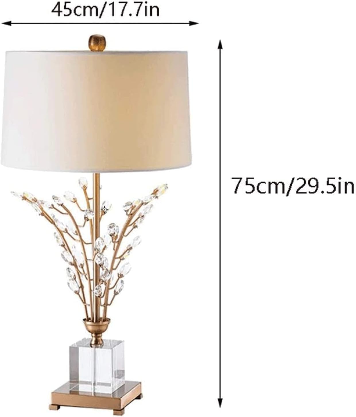 Lampka Nocna Salonu Lampa Stołowa Lampa Stołowa W Stylu Amerykańskim Kryształowa Gałązka Kwiatowa Lampka Nocna Tkanina Abażur Lampka Nocna Do Salonu Sypialnia Lampy Stołowe